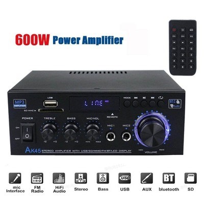 600W 2CH bluetooth Stereo Amplifier Amp HIFI Audio Radio USB SD FM Car Home | eBay UK