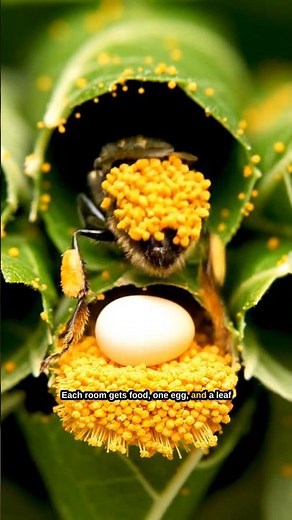 This Tiny Bee Builds a Perfect Nest Using Only Leaves — Nature's Greatest Engineer