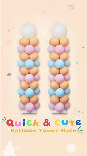 DIY Balloon Column Stand Setup! Easy Party Decoration Idea 🎈#DIY #balloons #balloondecor #tutorials