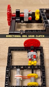 Working Directional Dog Gear Clutch #lego #brickmachine #engineering #legotechnic #creative #clutch #mechanism | Bricks Master Builders