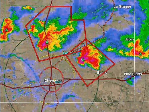 5K views · 31 reactions | ⚠️ Strong & severe storms across Laramie County at this time. Large hail up to 2" possible along with 50-60 mph winds. Stay alert along I80, Hillsdale, Burns, and near Cheyenne. | US National Weather Service Cheyenne Wyoming | Facebook
