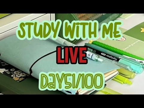 LIVE l Study With Me Day 51 with rain sounds