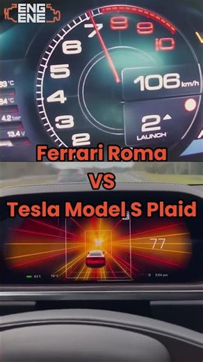 Ferrari Roma vs Tesla Model S Plaid #Shorts