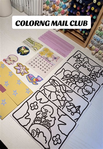 March sign-ups for my 1st coloring mail club are live! 😊✨ I’ll have a post up showing more of what’s included later today 😊 #coloringcommunity #snailmailclub #cozycreative #smallartbusiness #artistsoftiktok