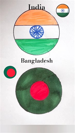 india vs Bangladesh easy drawing #flag #nationalflag #tiranga #republicday #bangladesh