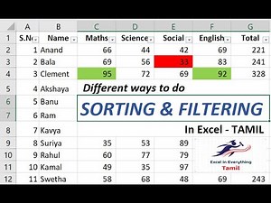 Different ways to do Sorting & Filtering Function in Excel - Tamil #sort&filter #exceltamil #tamil