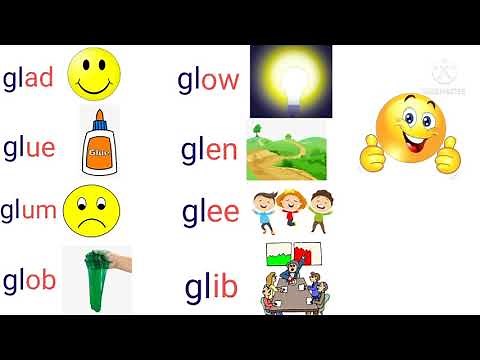 "gl" words / Consonant blends / Initial blends "gl" with vowels / gl blend sounds / Vowel Blends