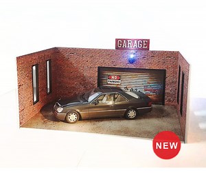 Brick Garage 1:18 Scale Diorama Kit Model Car Display with Door & Sign Option | eBay UK