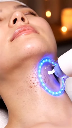 Zenpores on Instagram: "Dive into a highly satisfying Dermatology ASMR session focused on the center front neck just below the chin! Watch the blackhead suction from visible, textured pores in this often-missed area. ​This is a no-talking video, allowing you to focus completely on the visual and auditory triggers. A transparent blue-light pore vacuum is placed precisely and flush over the blackhead cluster, smoothly pulling blackheads upward—no gel, no liquid, no steel tools—only clean sebum plu