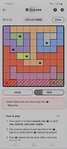 Queen LinkedIn Games #607 December 28, 2025 #gaming