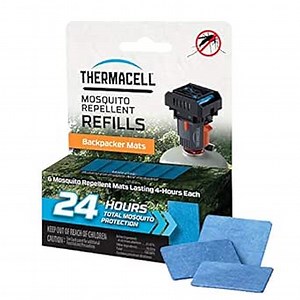 Thermacell Backpacker Mosquito Repellent Mat-Only Refills, 24-Hour Pack; Contains 6 Repellent Mats, Each Lasting 4 Hours; Use With Backpacker Mosquito Repeller; DEET-Free