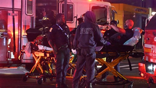 Moment car explodes sending fireball into sky & injuring 7 firefighters in NYC