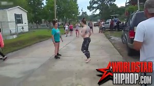 One on one fight turns into a huge brawl at the trailer park.