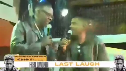 "My brother Fred used to write for me jokes 😭😭😭" ~ Emotional Eric Omondi in tears as he remembers his late brother Fred Omondi at Churchill farewell show at Carnivore Restaurant Nairobi. | Simy Kenya