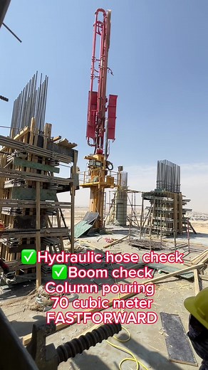 197 reactions · 19 shares | 70 cubic meter for Column pouring. boom check✅ hydaulic hose check✅ #fastforward @followers Putzmeister Concrete pump #concretepump les opérateur pompe a béton (algériene) | Arjon Turiano | Facebook