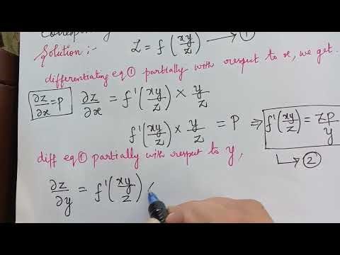 formation of partial differential equations by eliminating arbitrary function || problem 2&3