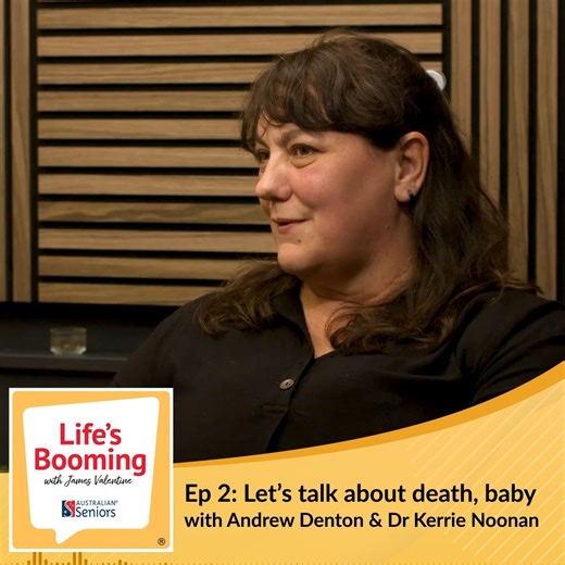 1.5K views | Drawing on her own moving experience, Dr Kerrie Noonan explains how to overcome any reluctance around talking about death and dying by "leaning in" to the richness of life. Join her chat with Andrew Denton and James Valentine in the new series of Life's Booming: Dying to Know – episode one is out now  seniors.com.au/podcast | Australian Seniors Insurance Agency | Facebook