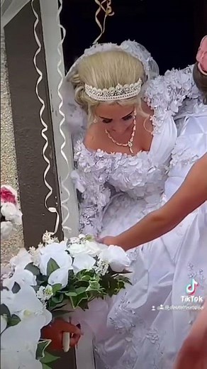 Bride with most beautiful biggest dress uk travellers wedding