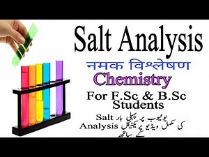 Salt analysis or Detection of Acidic and Basic radical in the given salt for F.Sc and B.Sc students