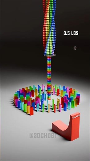 Marble structure of 20000 colorful objects satisfying collapse by dominos #relaxing