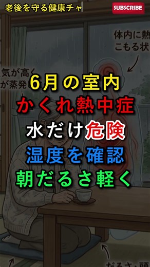 水を飲んでもだるい人は注意！6月の室内に潜む“かくれ熱中症” | 熱中症対策 | 高齢者健康
