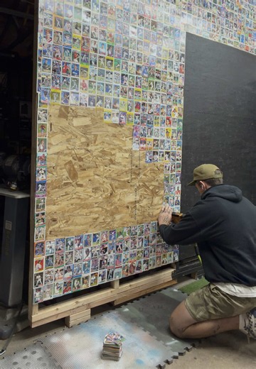 Baseball Card Wall Idea: How I Made a Stapled Card Feature Wall