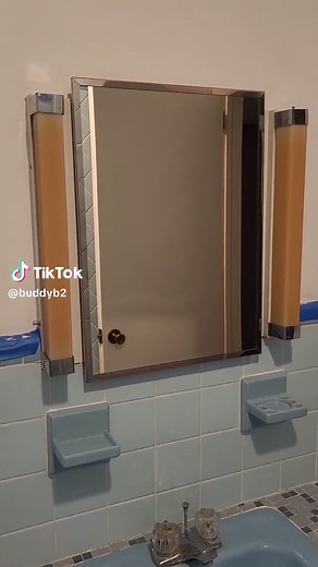Ever wondered what the slit inside an old medicine cabinet was for? #1960s #thisoldhouse #remodel #nastalgia #old #madeintheusa #quality #homerenovation #oldhouse