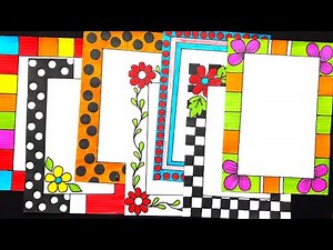 7 in 1 simple border design for project| assignment front page design handmade| paper border design