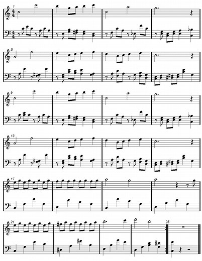 SOMEWHERE OVER THE RAINBOW Easy Piano Sheet music | Easy Music