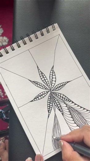 Easy Zentangle Flower Pattern 🌸 Relaxing Doodle Art #shorts