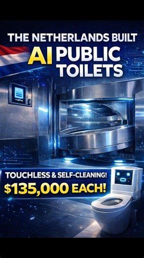 Public in Netherlands use self cleaning AI toilets