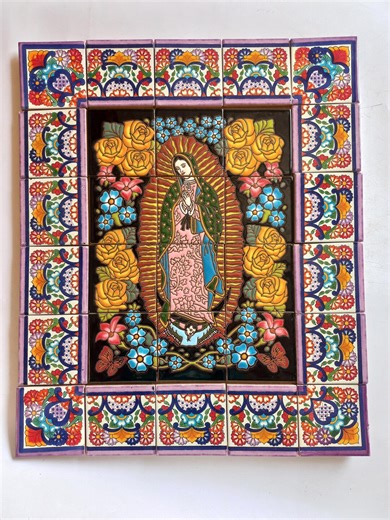 21" X 25" Ceramic Tile Mural, Mexican Talavera Mosaic Wall Backsplash Hand-painted Art. - Etsy
