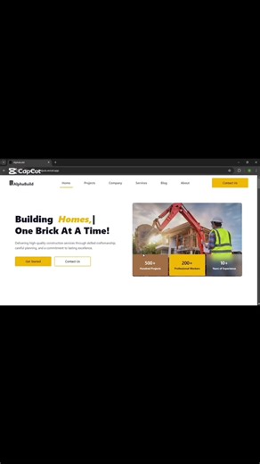 Interactive Construction Website Design Showcase