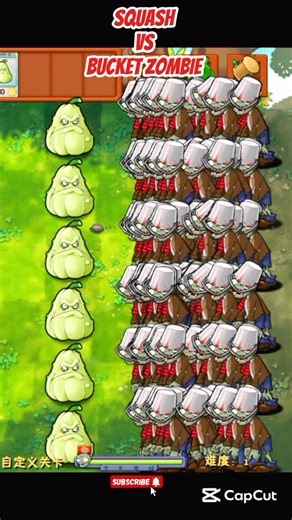 *SQUASH VS BUCKET HEAD ZOMBIE*#shorts #short #pvz #youtubeshorts #shortvideo #pvzfusion #gaming