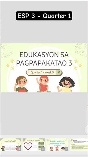 ESP 3-Q1-W5| Pamantayan ng Mag-anak Ating Sundin| Nakasusunod sa mga pamantayan tuntunin ng mag-anak