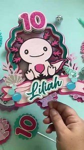 Axolotl Cake Topper, Personalized Axolotl Birthday Party Decor, Cute Pink Axolotl Cake Decoration, Under the Sea Birthday - Etsy