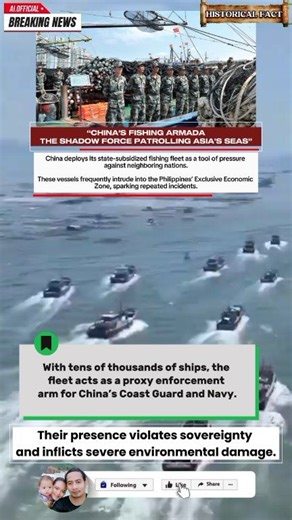 China’s massive fishing fleet acts as a proxy force, entering the Philippine EEZ and undermining regional sovereignty. #China #Philippines #SouthChinaSea #EEZ #MaritimeSecurity #Geopolitics #BreakingNews | Hasan Ari Aryandi