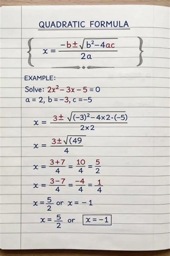 Quadratic Formula with Example | Easy Explanation for Students 📘
