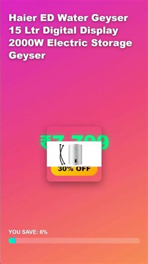 Haier ED Water Geyser 15 Ltr Digital Display 2000W Electric Storage Geyser @ ₹7,799 \n\n🔗htt #Shorts