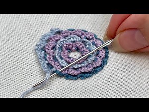 Stitching Elegant Flowers: A New Chain Stitch and Cast On Stitch Tutorial/ Embroidery For Beginners