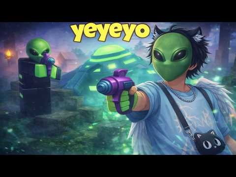 Disguise yourself as an alien in the game 99 Nights in the Forest Roblox