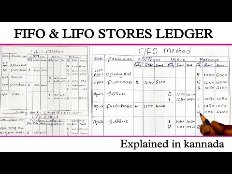 FIFO and LIFO | Stores legder | Pricing of material issue | in kannada | FIFO and LIFO method
