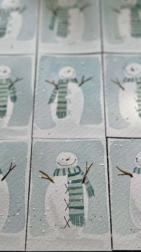 4.2K views · 49 reactions | Yesterday I tested myself to see if I could remember how to paint my snowmen. It’s been a while! Perhaps I should have reviewed the tutorial on my website first…  beckandrose.com #watercolor #snowman #atc #artisttradingcards #winter #handmadecards #tinyart #oregonartist #artistherapy | Beck and Rose | Facebook