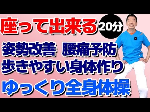 【シニア・高齢者向けの椅子体操 20分】座って楽しくゆっくり全身運動 解説テロップ付き