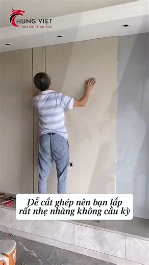 ✨ Tường nhà lột xác sau 1 ngày – khách tự thi công tấm ốp than tre Hùng Việt! #nhadep #tamopthantre