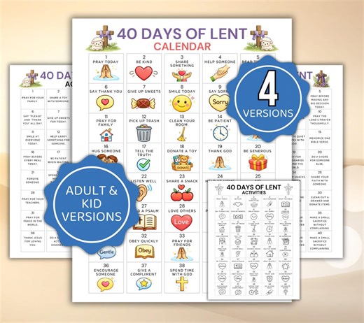 40 Days of Lent Countdown Calendar, Kids Lent Activity, Lenten Activity for Kids, Holy Week Printable, Lent Sunday School, Lent Activities - Etsy Canada
