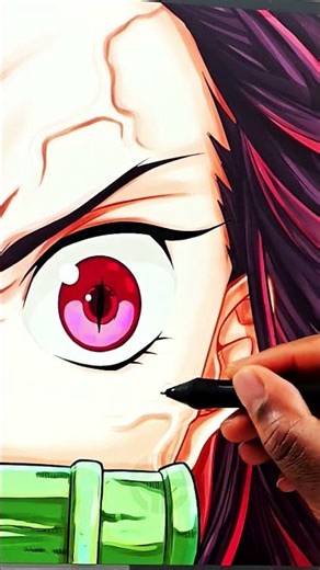 Colorisation | Nezuko Kamado – Demon Slayer 🌸 #nezuko #nezukokamado #demonslayer #mangadrawing