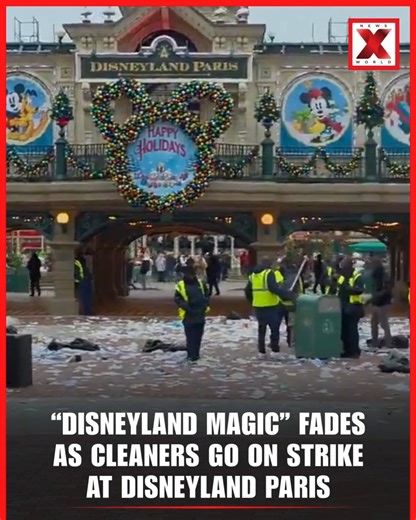 NewsX World on Instagram: "“Disneyland magic” fades as cleaners go on strike Cleaning staff at Disneyland Paris went on strike over the weekend, protesting poor working conditions. Thousands of visitors who had paid for expensive tickets complained that the “Disneyland magic” disappeared along with the park's cleanliness. #NewsXworld"