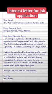 132K views · 865 reactions | Interest letter for job application #trendingreels #education #virals #letters #school #application #interview | English Class | Facebook