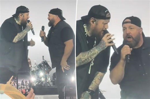 Kevin James joins Jelly Roll onstage for surprise performance after lookalike comparisons